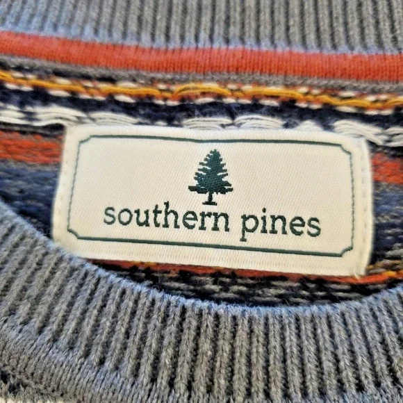 Southern Pines Fair Isle Knit Crewneck Sweater Men's XL Gray Red Multicolor - Picture 3 of 10